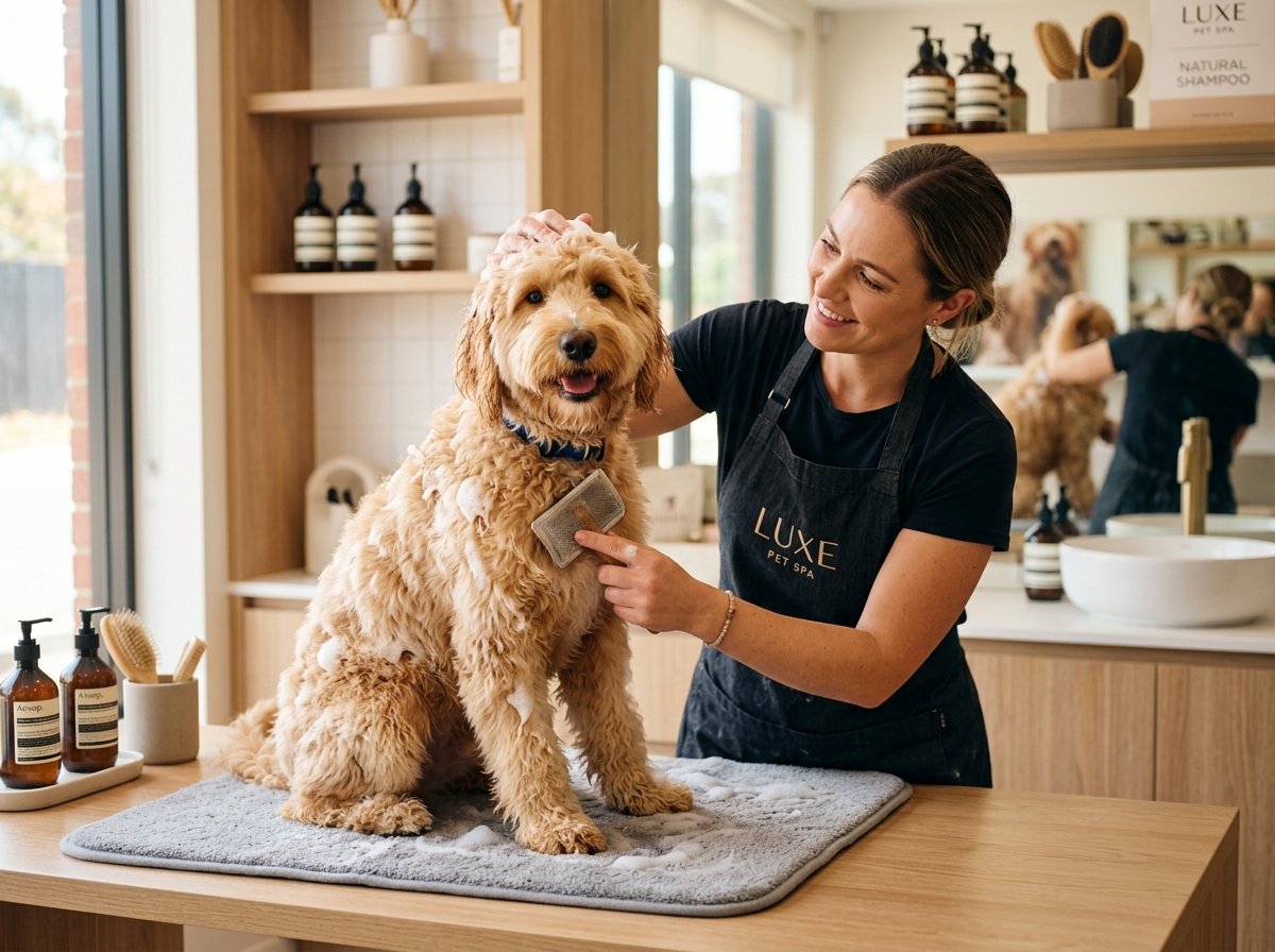 Gentle dog grooming and bath